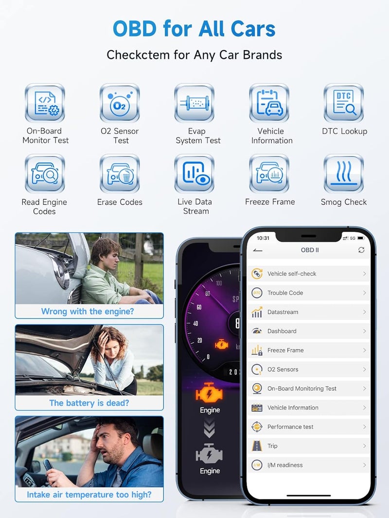 Ancel BD300 BMW Bluetooth OBD2 Scanner, Full System Code Reader and Diagnostic Tool for BMW with Battery Registration Service Reset EPB CBS ETC ABS Airbag & Powerful OBD2 Functions - Image 5
